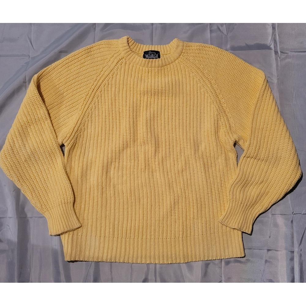 Woolich 9222 Mens‎ Large Yellow Mist Sweater Ramie Cotton Wpl6635